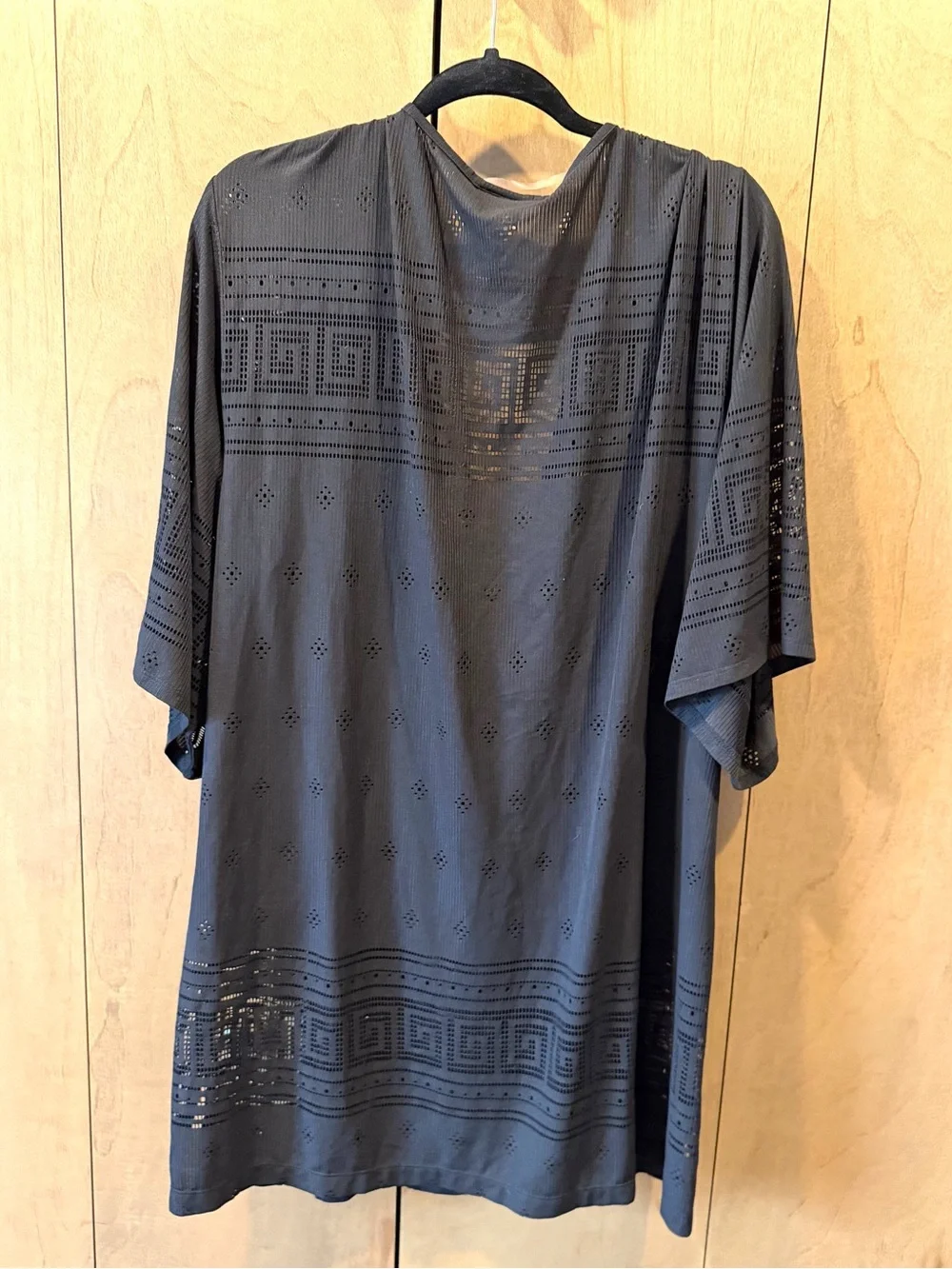 Dotti 1X Black Eyelet Drawstring Tunic swim cover up
